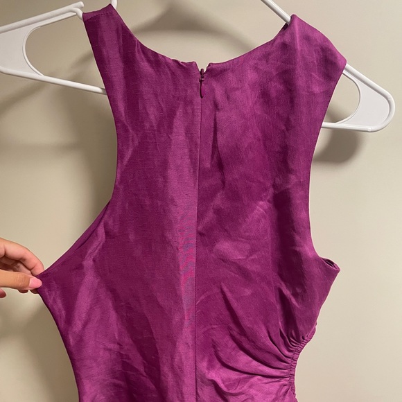 AJE Chateau Cut Out Dress in Fuchsia - Picture 8 of 10